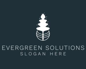 Abstract Leaf Pine Tree logo design