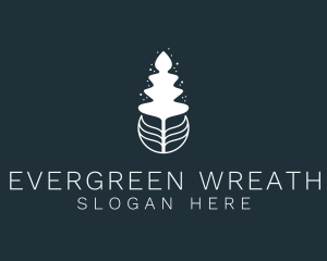 Abstract Leaf Pine Tree logo design