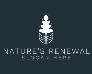 Abstract Leaf Pine Tree logo