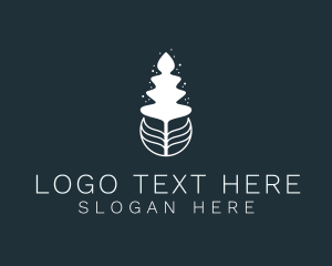 Evergreen - Abstract Leaf Pine Tree logo design