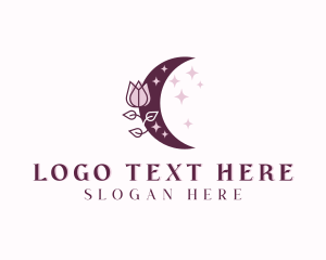 Floral Moon Crescent logo