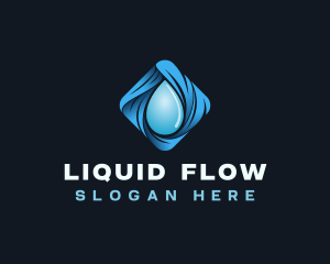 Water Droplet Wave logo design