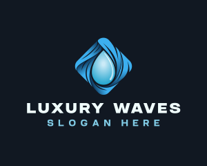 Water Droplet Wave logo design