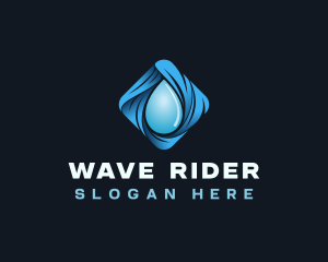 Water Droplet Wave logo design