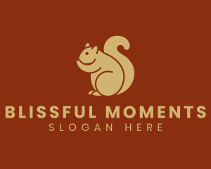 Cute Squirrel Silhouette Logo