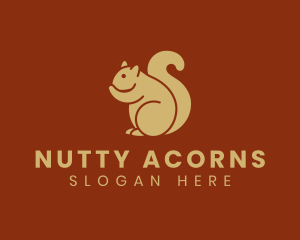 Cute Squirrel Silhouette logo design