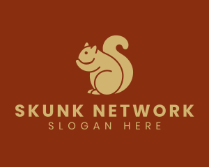 Cute Squirrel Silhouette logo