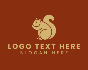 Silhouette - Cute Squirrel Silhouette logo design