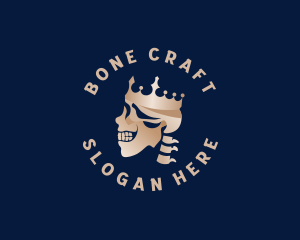 Bone Skull Crown logo design