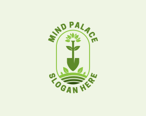 Plant Shovel Gardening Logo