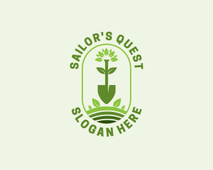 Plant Shovel Gardening Logo