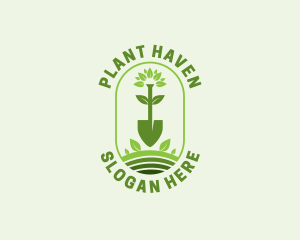 Plant Shovel Gardening logo design