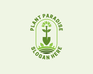 Plant Shovel Gardening logo design