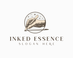 Hand Writing Ink Author logo design