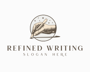 Hand Writing Ink Author logo design