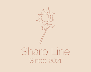 Sunflower Line Art logo design