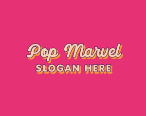 Popart Cursive Wordmark logo design