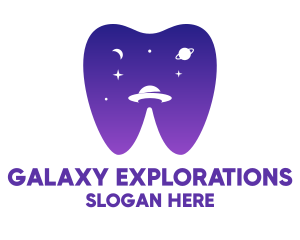 UFO Galaxy Tooth logo design