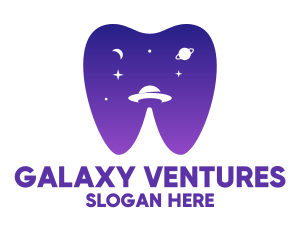 UFO Galaxy Tooth logo design