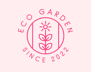 Flower Gardening Badge  logo design