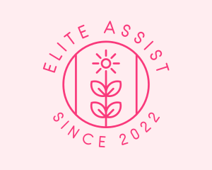 Flower Gardening Badge  logo design