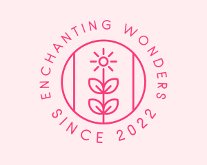 Flower Gardening Badge  logo design