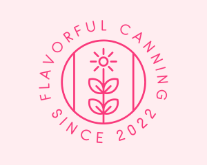 Flower Gardening Badge  logo design