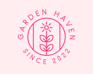 Flower Gardening Badge  logo design