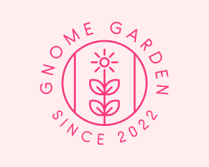 Flower Gardening Badge  logo design