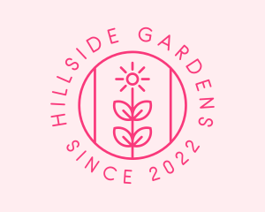 Flower Gardening Badge  logo design