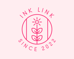 Flower Gardening Badge  logo design