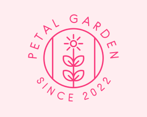 Flower Gardening Badge  logo design