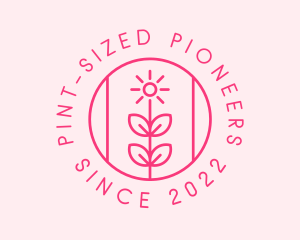 Flower Gardening Badge  logo design