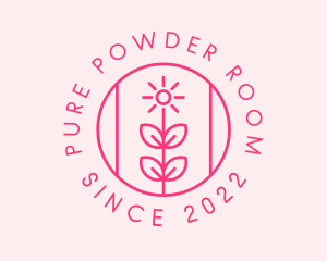 Flower Gardening Badge  logo design