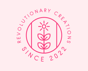 Flower Gardening Badge  logo design