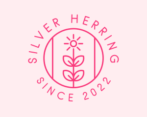 Flower Gardening Badge  logo design