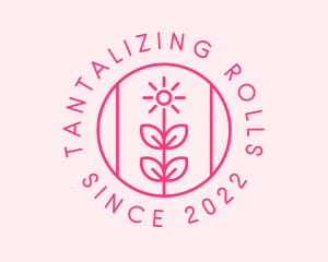 Flower Gardening Badge  logo design