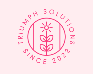 Flower Gardening Badge  logo design