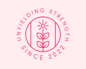 Flower Gardening Badge  logo design