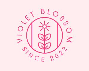 Flower Gardening Badge  logo design