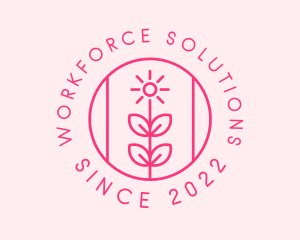 Flower Gardening Badge  logo design