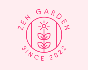 Flower Gardening Badge  logo design