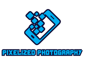 Mobile Digital Pixel logo design