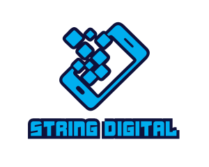 Mobile Digital Pixel logo design