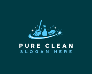 Janitorial Cleaning Tools logo design
