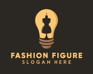 Lightbulb Mannequin Dressmaker logo design