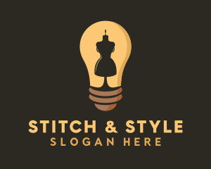 Lightbulb Mannequin Dressmaker logo design