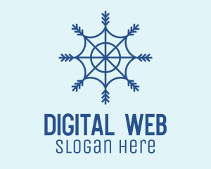 Blue Web Snowflake logo design