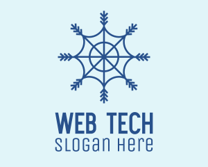 Blue Web Snowflake logo design