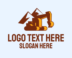 Excavator Truck Mountain Logo